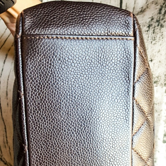 Dark Brown Chanel PST shopper tote - Picture 5 of 8